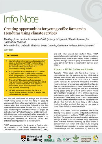 Creating opportunities for young coffee farmers in Honduras using climate services