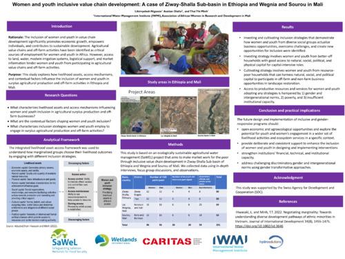 Women and youth inclusive value- chain development: A case from Ziway-Shalla sub-basin of Ethiopia and Wegnia and Sourou of Mali