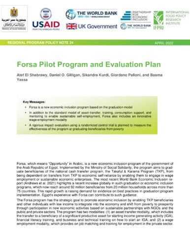 Forsa pilot program and evaluation plan