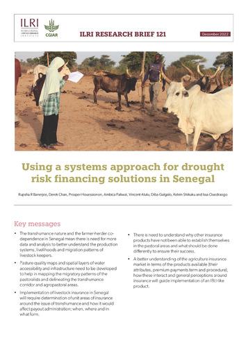 Using a systems approach for drought risk financing solutions in Senegal