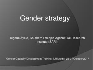 Southern Ethiopia Agricultural Research Institute gender strategy