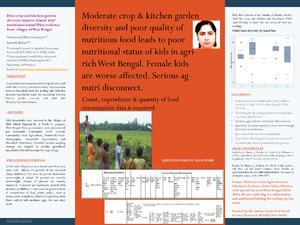 WE1.4: Moderate crop and kitchen garden diversity and poor quality of nutritious food leads to poor nutritional status of kids in agri-rich West Bengal