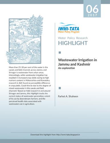 Wastewater irrigation in Jammu and Kashmir: an exploration