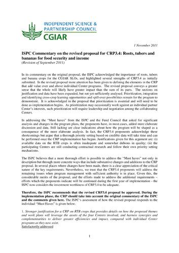 ISPC Commentary on the Revised Proposal for CRP3.4 - November 2011