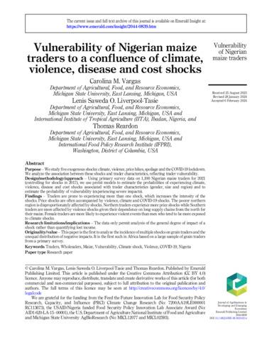 Vulnerability of Nigerian maize traders to a confluence of climate, violence, disease and cost shocks