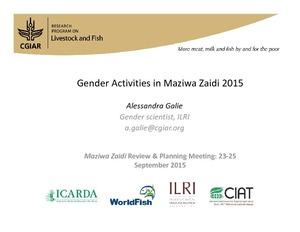 Gender activities in Maziwa Zaidi project 2015