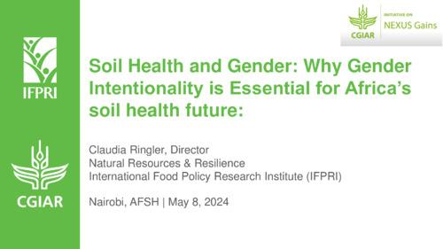 Soil health and gender: Why gender intentionality is essential for Africa’s soil health future