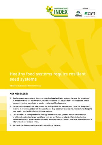 Healthy food systems require resilient seed systems