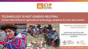 Technology is not gender neutral - Factors that influence agricultural technology adoption by men and women