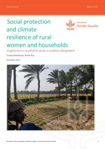 Social protection and climate resilience of rural women and households: Insights from a qualitative study in southern Bangladesh