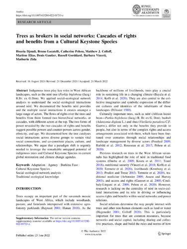 Trees as brokers in social networks: Cascades of rights and benefits from a Cultural Keystone Species