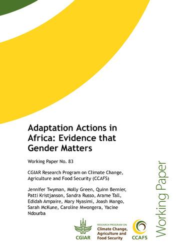 Adaptation Actions in Africa: Evidence that Gender Matters