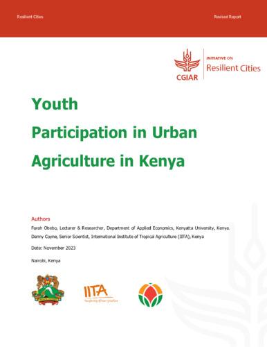 Youth participation in urban agriculture in Kenya