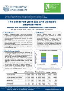 TH2.4: The gendered yield gap and women's empowerment: Evidence from smallholder farmers in Uganda's central region
