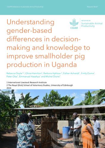 Understanding gender-based differences in decision-making and knowledge to improve smallholder pig production in Uganda