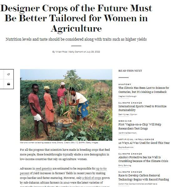 Designer Crops of the Future Must Be Better Tailored for Women in Agriculture