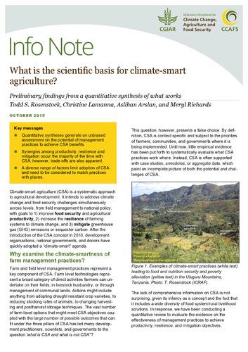 What is the scientific basis for climate-smart agriculture?