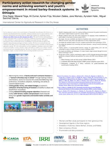 Participatory action research for changing gender norms and achieving women’s and youth’s empowerment in mixed barley-livestock systems in Ethiopia