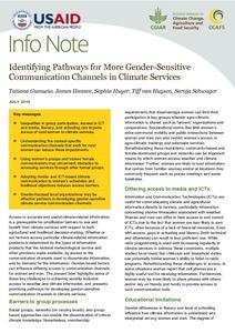 Identifying Pathways for More Gender-Sensitive Communication Channels in Climate Services