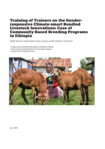 Training of Trainers on the Gender-responsive Climate-smart Bundled Livestock Innovations: Case of Community-Based Breeding Programs in Ethiopia