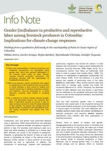 Gender [im]balance in productive and reproductive labor among livestock producers in Colombia: Implications for climate change responses