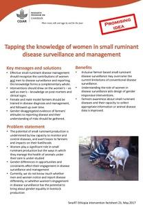 Tapping the knowledge of women in small ruminant disease surveillance and management