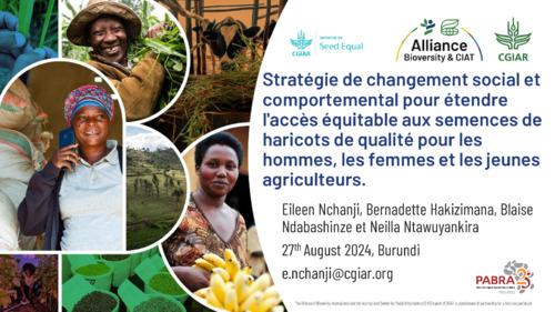 Stratégie de changement social et comportemental pour étendre l'accès équitable aux semences de haricots de qualité pour les hommes, les femmes et les jeunes agriculteurs