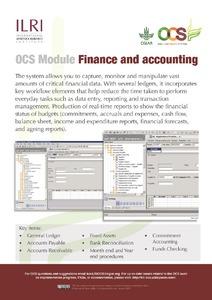 OCS Module—Finance and accounting