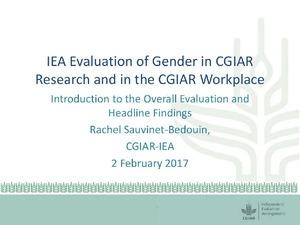 CGIAR gender evaluation introduction
