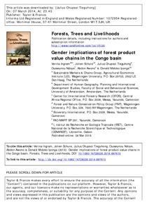 Gender implications of forest product value chains in the Congo basin