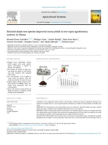 Selected shade tree species improved cocoa yields in low-input agroforestry systems in Ghana
