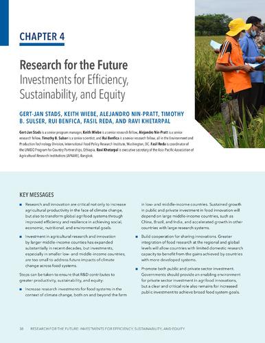 Research for the future: Investments for efficiency, sustainability, and equity