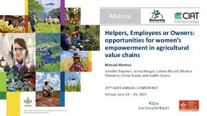 Helpers, employees or owners: Opportunities for women's empowerment in agricultural value chains