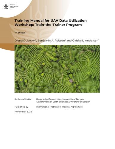 Training Manual for UAV Data Utilization Workshop: Train-the-Trainer Program