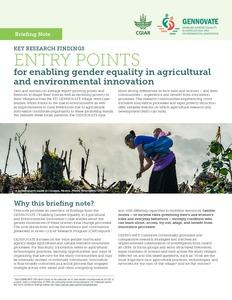 Entry points for enabling gender equality in agricultural and environmental innovation