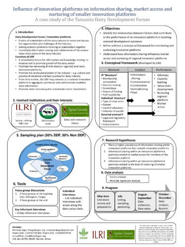 Influence of innovation platforms on information sharing, market access and nurturing of smaller innovation platforms: A case study of the Tanzania Dairy Development Forum