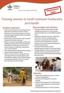 Training women in small ruminant husbandry and health