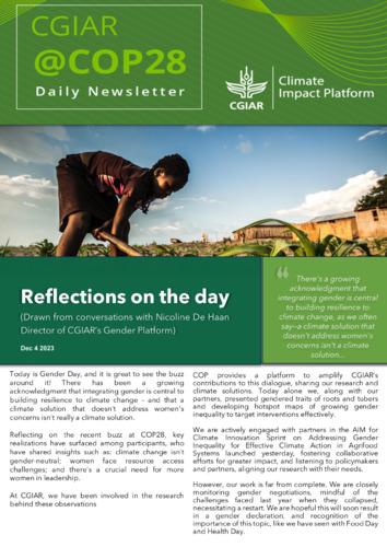 CGIAR@COP28 Newsletters Day 5- December 4