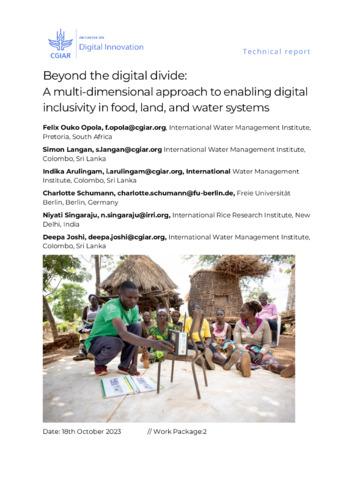 Beyond the digital divide: a multi-dimensional approach to enabling digital inclusivity in food, land, and water systems