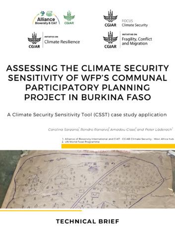 Assessing the climate security sensitivity of WFP’s communal participatory planning project In Burkina Faso: A Climate Security Sensitivity Tool (CSST) case study application