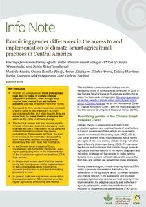 Examining gender differences in the access to and implementation of climate-smart agricultural practices in Central America
