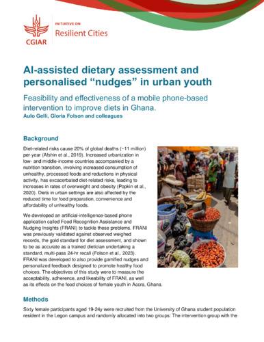 AI-assisted dietary assessment and personalised “nudges” in urban youth: Feasibility and effectiveness of a mobile phone-based intervention to improve diets in Ghana