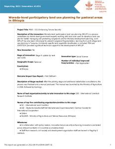 Woreda-level participatory land use planning for pastoral areas in Ethiopia