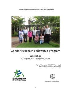 Gender Research Fellowship Programme Writeshop Report, 2-6 June 2014, Bangalore, India