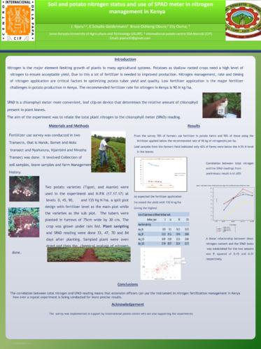 Soil and potato nitrogen status and use of SPAD meter in nitrogen management in Kenya
