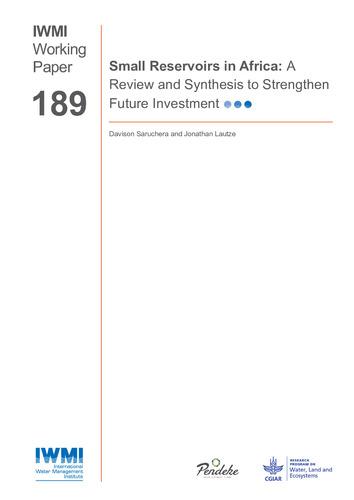 Small reservoirs in Africa: a review and synthesis to strengthen future investment