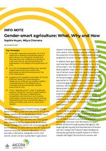 Gender-smart agriculture: What, Why and How