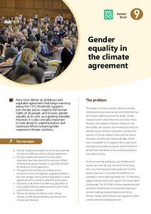 Gender equality in the climate agreement
