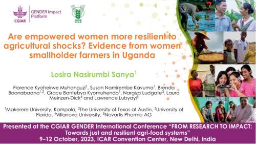 Are empowered women more resilient to agricultural shocks? Evidence from women smallholder farmers in Uganda