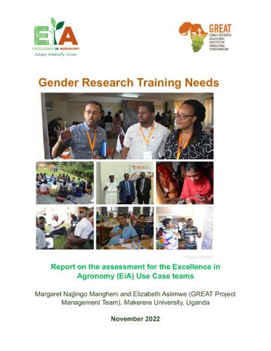 Gender research training needs: report on the assessment for the Excellence in Agronomy (EiA) use case teams